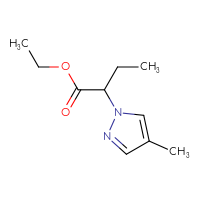 Chemical structure of ethyl 2-(4-methyl-1H-pyrazol-1-yl)butanoate - CSSB00012000518