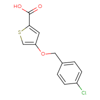 Chemical structure of 4-[(4-chlorophenyl)methoxy]thiophene-2-carboxylic acid - CSSB00006081672