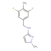 Chemical structure of N-[(3,5-difluoro-4-methylphenyl)methyl]-1-methyl-1H-pyrazol-3-amine - CSSB06571334407
