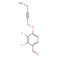 Chemical structure of 2,3-difluoro-4-(pent-2-yn-1-yloxy)benzaldehyde - CSSB20460510677