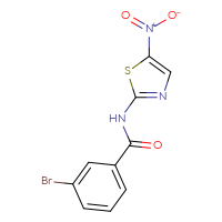 Chemical structure of 3-bromo-N-(5-nitro-1,3-thiazol-2-yl)benzamide - CSSB00000604164