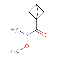 Chemical structure of N-methoxy-N-methylbicyclo[1.1.1]pentane-1-carboxamide - CSSB00114117947