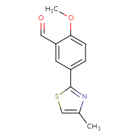 Chemical structure of 2-methoxy-5-(4-methyl-1,3-thiazol-2-yl)benzaldehyde - CSSB00121823458