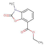 Chemical structure of ethyl 3-methyl-2-oxo-2,3-dihydro-1,3-benzoxazole-7-carboxylate - CSSB00042229137