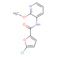 Chemical structure of 5-chloro-N-(2-methoxypyridin-3-yl)furan-2-carboxamide - CSSB00000354867