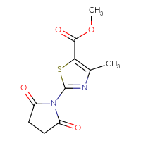 Chemical structure of methyl 2-(2,5-dioxopyrrolidin-1-yl)-4-methyl-1,3-thiazole-5-carboxylate - CSSB00000721833