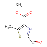 Chemical structure of methyl 2-formyl-5-methyl-1,3-thiazole-4-carboxylate - CSSB03552185089
