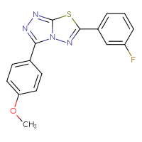 Chemical structure of 6-(3-fluorophenyl)-3-(4-methoxyphenyl)-[1,2,4]triazolo[3,4-b][1,3,4]thiadiazole - CSSB00121632886