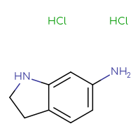 Chemical structure of 2,3-dihydro-1H-indol-6-amine dihydrochloride - CSSB00000086950