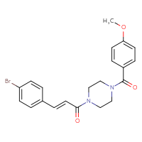 Chemical structure of (2E)-3-(4-bromophenyl)-1-[4-(4-methoxybenzoyl)piperazin-1-yl]prop-2-en-1-one - CSSB00020667925