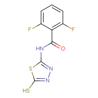Chemical structure of 2,6-difluoro-N-(5-sulfanyl-1,3,4-thiadiazol-2-yl)benzamide - CSSB03437109132