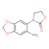 Chemical structure of 3-(6-amino-2H-1,3-benzodioxol-5-yl)-1,3-oxazolidin-2-one - CSSB00010223904