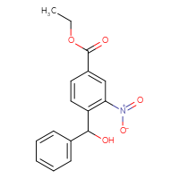 Chemical structure of ethyl 4-[hydroxy(phenyl)methyl]-3-nitrobenzoate - CSSB02125400162
