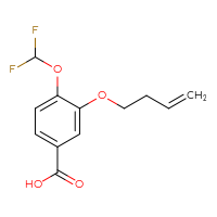 Chemical structure of 3-(but-3-en-1-yloxy)-4-(difluoromethoxy)benzoic acid - CSSB20621213258