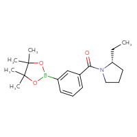 Chemical structure of (2R)-2-ethyl-1-[3-(4,4,5,5-tetramethyl-1,3,2-dioxaborolan-2-yl)benzoyl]pyrrolidine - CSSB09894303311