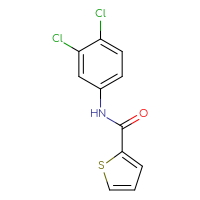 Chemical structure of N-(3,4-dichlorophenyl)thiophene-2-carboxamide - CSSB00000249897