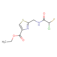 Chemical structure of ethyl 2-[(2-chloro-2-fluoroacetamido)methyl]-1,3-thiazole-4-carboxylate - CSSB21332052470