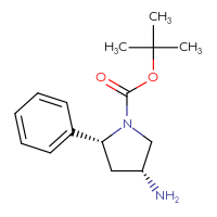 Chemical structure of tert-butyl (2R,4R)-4-amino-2-phenylpyrrolidine-1-carboxylate - CSSB20621653064