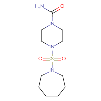 Chemical structure of 4-(azepane-1-sulfonyl)piperazine-1-carboxamide - CSSB01404650889