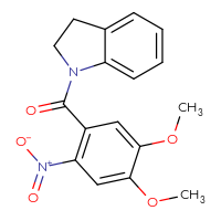 Chemical structure of 1-(4,5-dimethoxy-2-nitrobenzoyl)-2,3-dihydro-1H-indole - CSSB00046128214
