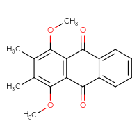 Chemical structure of 1,4-dimethoxy-2,3-dimethyl-9,10-dihydroanthracene-9,10-dione - CSSB14823855681