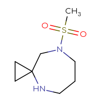 Chemical structure of 8-methanesulfonyl-4,8-diazaspiro[2.6]nonane - CSMB00102888410