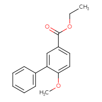 Chemical structure of ethyl 6-methoxy-[1,1'-biphenyl]-3-carboxylate - CSSB00103788849