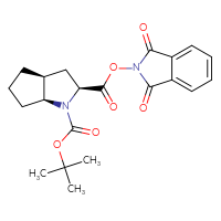 Chemical structure of 1-tert-butyl 2-(1,3-dioxo-2,3-dihydro-1H-isoindol-2-yl) (2S,3aS,6aS)-octahydrocyclopenta[b]pyrrole-1,2-dicarboxylate - CSSB00116226383