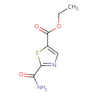 Chemical structure of ethyl 2-carbamoyl-1,3-thiazole-5-carboxylate - CSSB00010761745