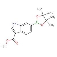 Chemical structure of methyl 6-(4,4,5,5-tetramethyl-1,3,2-dioxaborolan-2-yl)-1H-indole-3-carboxylate - CSSB06256046584