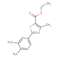 Chemical structure of ethyl 2-(3,4-dimethylphenyl)-4-methyl-1,3-thiazole-5-carboxylate - CSSB00028917209