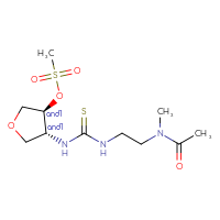 Chemical structure of rac-(3R,4S)-4-({[2-(N-methylacetamido)ethyl]carbamothioyl}amino)oxolan-3-yl methanesulfonate - CSSB21432495593