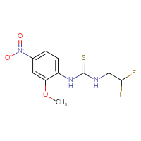Chemical structure of 3-(2,2-difluoroethyl)-1-(2-methoxy-4-nitrophenyl)thiourea - CSSB06985979244
