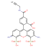 Chemical structure of 2-(6-amino-3-imino-4,5-disulfo-3H-xanthen-9-yl)-5-[(prop-2-yn-1-yl)carbamoyl]benzoic acid - CSSB00137314379
