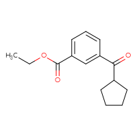 Chemical structure of ethyl 3-cyclopentanecarbonylbenzoate - CSSB00020569534