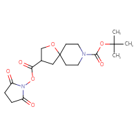 Chemical structure of 8-tert-butyl 3-(2,5-dioxopyrrolidin-1-yl) 1-oxa-8-azaspiro[4.5]decane-3,8-dicarboxylate - CSSB20271085558