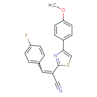 Chemical structure of 3-(4-fluorophenyl)-2-[4-(4-methoxyphenyl)-1,3-thiazol-2-yl]prop-2-enenitrile - CSSB00046268112