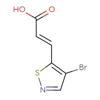 Chemical structure of (2E)-3-(4-bromo-1,2-thiazol-5-yl)prop-2-enoic acid - CSSB00102736752