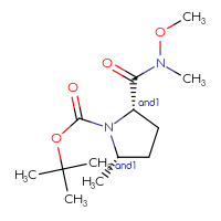 Chemical structure of rac-tert-butyl (2R,5R)-2-[methoxy(methyl)carbamoyl]-5-methylpyrrolidine-1-carboxylate - CSSB02126175217