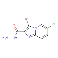 Chemical structure of 3-bromo-6-chloroimidazo[1,2-a]pyridine-2-carbohydrazide - CSSB00010163290