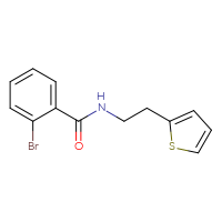 Chemical structure of 2-bromo-N-[2-(thiophen-2-yl)ethyl]benzamide - CSSB00000250259