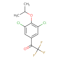 Chemical structure of 1-[3,5-dichloro-4-(propan-2-yloxy)phenyl]-2,2,2-trifluoroethan-1-one - CSSB14830009172
