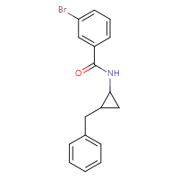 Chemical structure of N-(2-benzylcyclopropyl)-3-bromobenzamide - CSSB02041842130