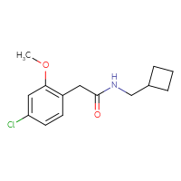Chemical structure of 2-(4-chloro-2-methoxyphenyl)-N-(cyclobutylmethyl)acetamide - CSSB06489249523