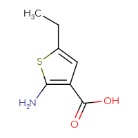 Chemical structure of 2-amino-5-ethylthiophene-3-carboxylic acid - CSSB00000089991
