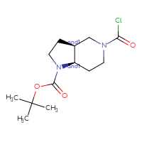 Chemical structure of rac-tert-butyl (3aR,7aS)-5-(carbonochloridoyl)-octahydro-1H-pyrrolo[3,2-c]pyridine-1-carboxylate - CSSB21291564442