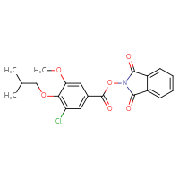 Chemical structure of 1,3-dioxo-2,3-dihydro-1H-isoindol-2-yl 3-chloro-5-methoxy-4-(2-methylpropoxy)benzoate - CSSB00133016490
