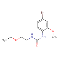 Chemical structure of 1-(4-bromo-2-methoxyphenyl)-3-(2-ethoxyethyl)urea - CSSB02007912009