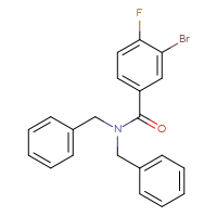 Chemical structure of N,N-dibenzyl-3-bromo-4-fluorobenzamide - CSSB00014314647