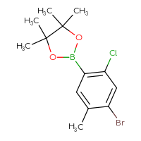 Chemical structure of 2-(4-bromo-2-chloro-5-methylphenyl)-4,4,5,5-tetramethyl-1,3,2-dioxaborolane - CSSB00010780508